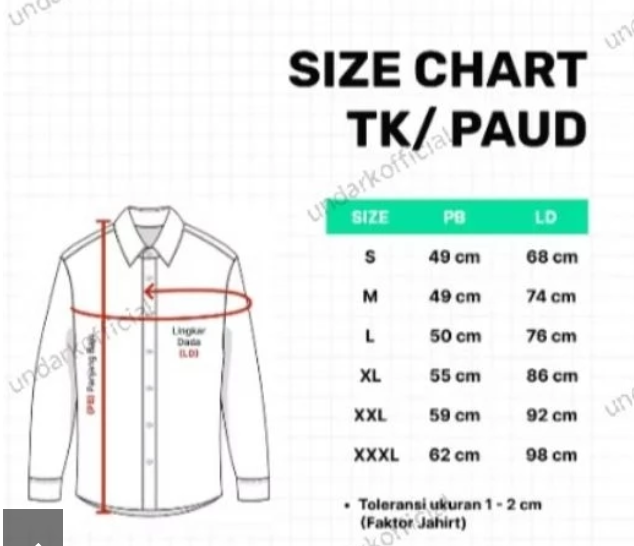 CUSTOM BATIK UNTUK SIZE TK/PAUD - Gambar 2