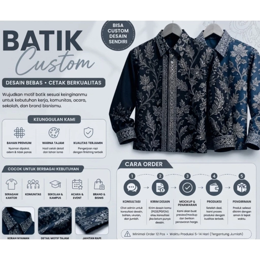CUSTOM DESAIN BATIK UNTUK SIZE SD/MI